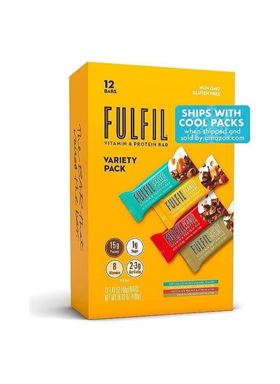 اشتري FULFIL Vitamin and Protein Snack Sized Bars, Best Sellers Variety Pack 12 Pc في الامارات