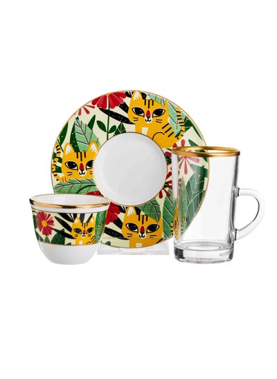 Buy 18-Piece Tea And Coffee Set multicolour in Saudi Arabia