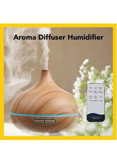 Buy 3-in-1 Essential Oil Diffuser Humidifier Ambient Light for Home, 550ml Aromatherapy Diffuser USB Powered Auto-off Aroma Therapy Diffuser for Large Room Bedroom Office with Remote Control in UAE