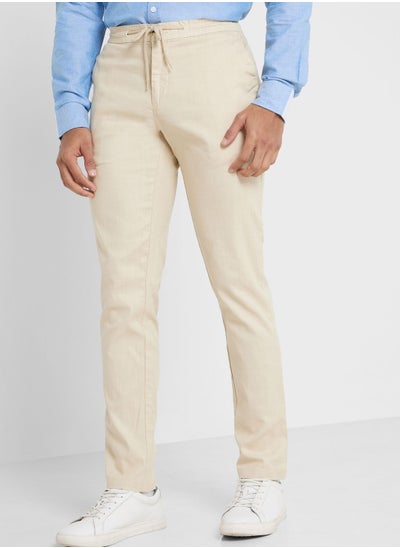 Buy Thomas Scott Men Comfort Slim Fit Cotton Lycra Chinos in UAE