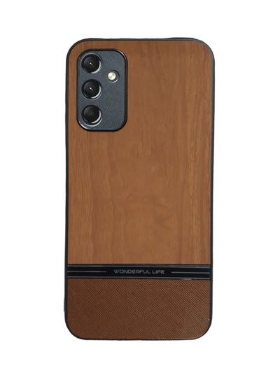 Buy Elmo3ezz Shockproof Wood Grain Skin PU and TPU Shockproof Luxury Phone Case for Samsung Galaxy A54 (Brown) in Egypt