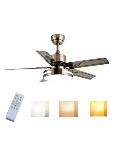 Buy 42" Ceiling Fan with Lights Remote Control Noiseless bronze in Saudi Arabia