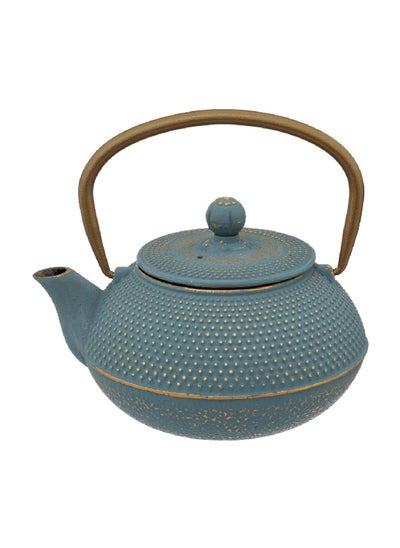 Buy Jade Durable Cast Iron Teapot Green and Gold 800 ml 188873 in Saudi Arabia