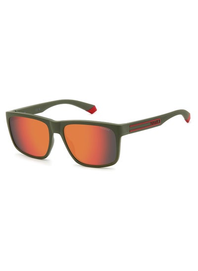 اشتري Men's Polarized Rectangular Sunglasses - Pld 2149/S Green Millimeter - Lens Size: 57 Mm في السعودية