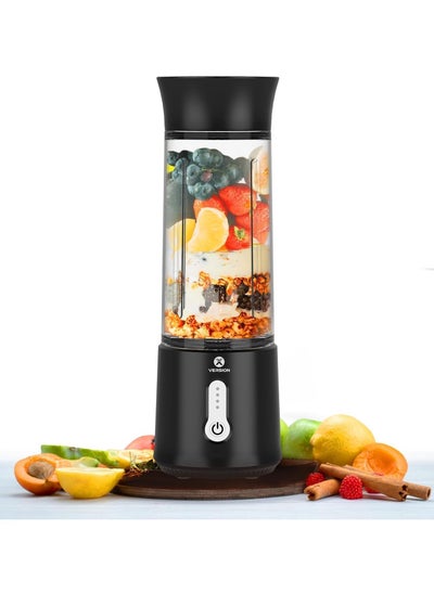 Buy Portable Blender 500ML, Smoothie Blender, Portable Juicer Blender Smoothie Maker, Mini blender, High Speed 6-Blades for Office,Gym,Outdoor,Home,Travel,Baby Food Blender - Black in UAE