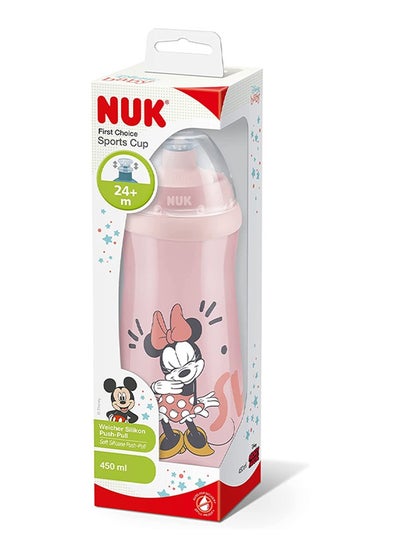 Buy Sports Cup For Kids With Minnie Mouse Theme Pink , For Cool Drinks And Water 24M+ 450ML , Sports ,Training , Use It Any Time in Egypt