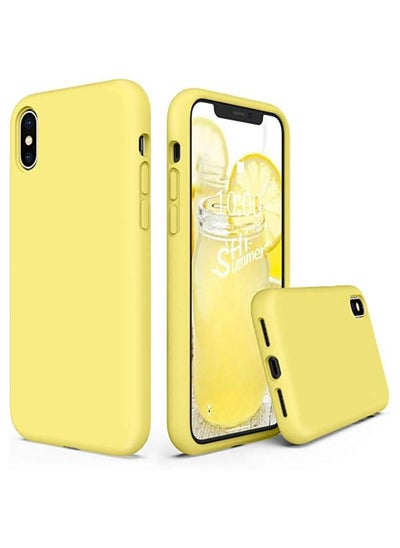 Buy Silicone Case Compatible with iPhone Xs Case iPhone X Case 5.8 inch, Liquid Silicone Phone Case (with Microfiber Lining) for iPhone Xs 2018 / iPhone X 2017 (Yellow) in Egypt