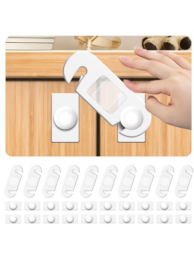 اشتري Child Cabinet Locks, 10 Pcs Child Safety Locks, Baby Proofing Baby Safety Locks for Cabinets, Drawers, Toilet, Fridge, Strong Adhesive No Drilling-Durable-Multifunctional for Furniture Kitchen في الامارات