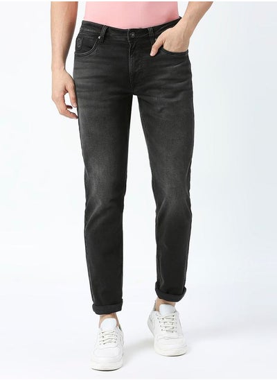 Buy Mid Rise Low Fade Jeans with Pocket Detail in Saudi Arabia