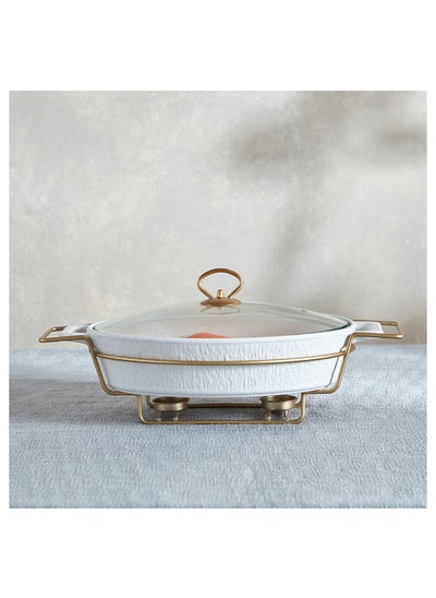 Buy Celtic Oval Casserole with Candle Stand 30.1x43.5x11.8 cm in UAE