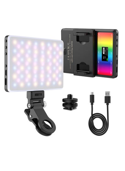 Buy RGB Video Lights, Selfie Light, LED Camera Light 360° Full Color Portable Photography Lighting, 3 Color Temperatures, 24 Special Effects Modes for Selfie, for Phone, Laptop in UAE