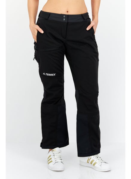 اشتري Women Sportswear Fit Brand Logo Track Pants, Black في الامارات