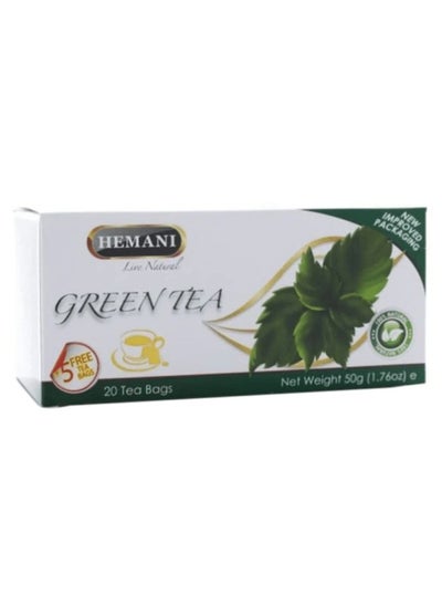 Buy Hemani Pure Green Tea Immunity Booster Improves Cognitive Function Weight Loss Tea, Controls Diabetes 25 Tea Bags - 50 gms in UAE