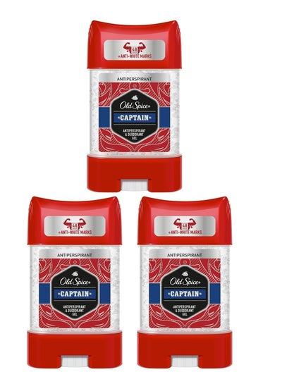 Buy 3 Pieces of Antiperspirant and deodorant gel ( CAPTAIN) 3*107 g in Saudi Arabia