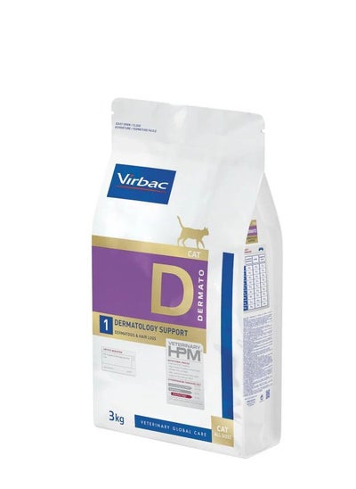 Buy VIRBAC Dry Food For Cat Dermatology Support 3 kg in Egypt