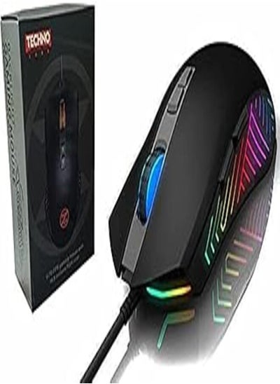 Buy TECHNO ZONE V70-FBS USB Programmable Gaming Mouse With RGB LED & optical sensor PMW3325 FOR COMPUTER - 2725611510622 in Egypt