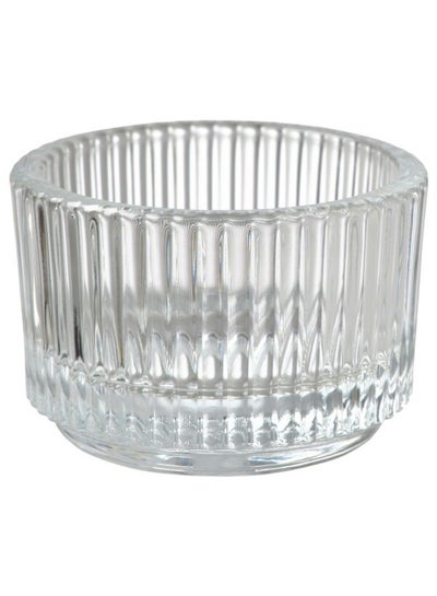 Buy Candle Holders Tealight for Home Decor, Living Room, Bedroom, Weddings, Parties,Birthdays,Festive,Christmas,Dining Tables,Centerpieces (Fluted Clear Glass - Stackable in UAE