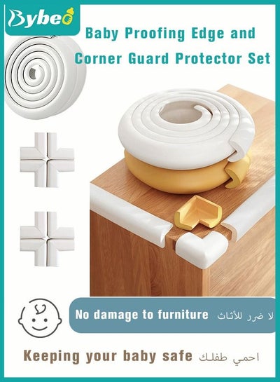 Buy Baby Proofing Edge and Corner Guard Protector Set For Furniture Or Tables, 4m Edges & 4 Foam Corners in Saudi Arabia
