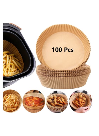 Buy 100 PCS Air Fryer Disposable Paper Liner, Non-stick Disposable Air Fryer Liners, Baking Paper for Air Fryer Oil-proof, Water-proof, Parchment for Baking Roasting Microwave in Egypt