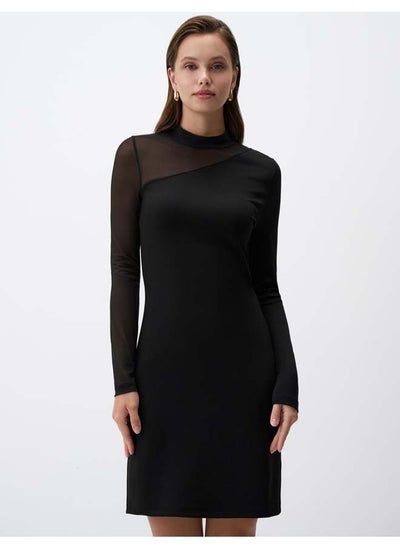 اشتري Half Turtleneck Long Sleeve Knitted Mini Dress في مصر