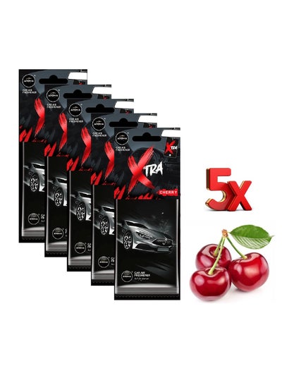 Buy Hanging Xtra Car Air Freshener Cherry Scented 5 Pcs in Saudi Arabia