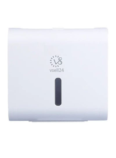Buy Wall Mounted Self Adhesive Waterproof Tissue Paper Dispenser Toilet Paper Napkin Holder Storage Box White in UAE
