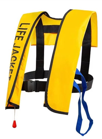 Buy Auto Inflatable Adults Life Jacket Adult Life Vest Safety Float Suit for Water Sports Kayaking Fishing Surfing  Survival Jacket Yellow in Saudi Arabia