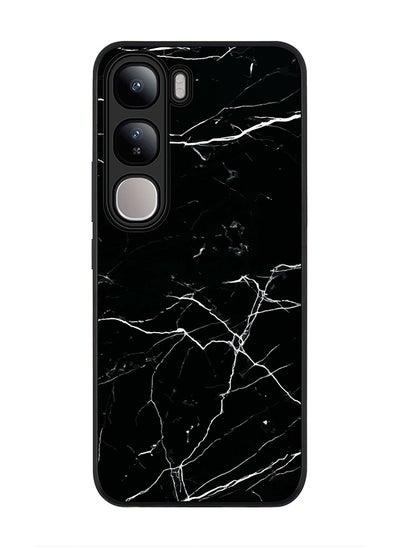 Buy For vivo V40 Lite Case,Slim fit Camera Protection, Shockproof Thin Phone cover - Marble Print Black in UAE