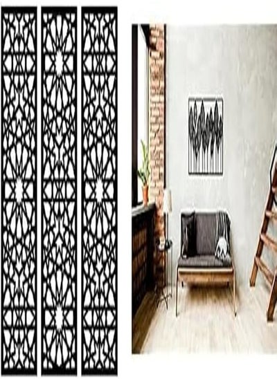 Buy Bundle Home gallery arabesque wooden wall art 3 panels 80x80 cm + Leaves wood wall art 120x80 in Egypt