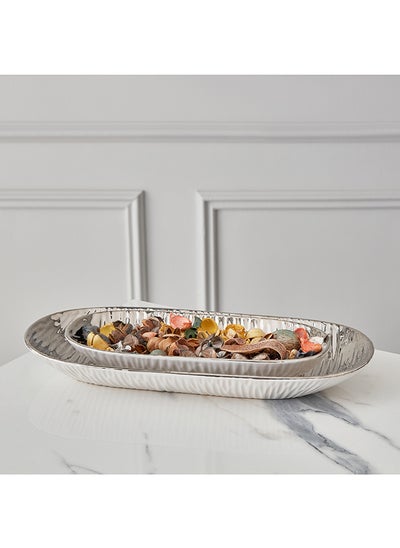 اشتري Castil 2-Piece Nickel Ceramic Decorative Platter Set 30x4x13.8 cm في السعودية