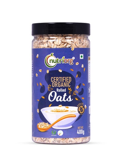 اشتري Nutriorg Organic Rolled Oats 400g | Gluten Free | Weight Management | High Fiber Oats في الامارات