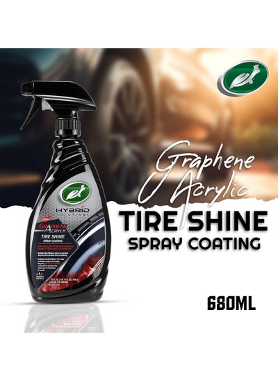 Buy Turtle Wax Hybrid Solutions Graphene Acrylic Tire Shine, 680ml - Long-Lasting Washable Spray for Deep Dark Gloss in Saudi Arabia