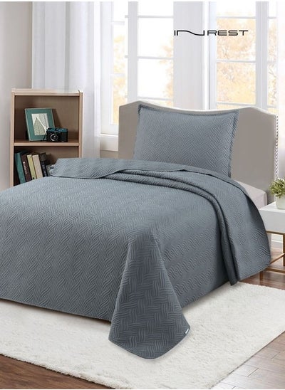 Buy 100% Microfibre Single Summer Dark Grey Bedding Set - 2 Pieces in Saudi Arabia