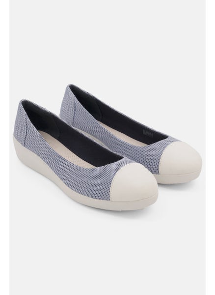 اشتري Women Slip On Micro Check Flats, Blue Combo في السعودية