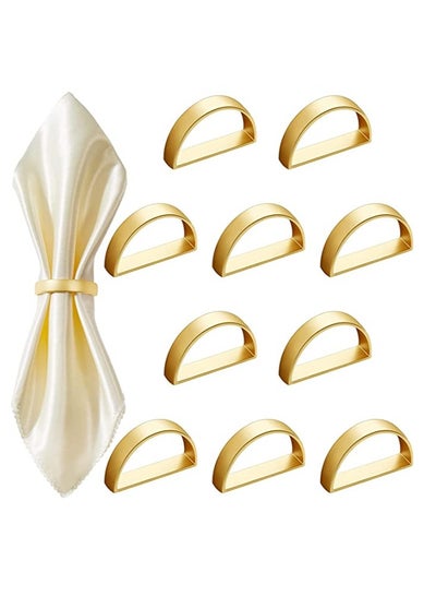 Buy Napkin Rings,10Pcs Stainless Steel Napkin Rings Metal Napkin Ring Holders Modern Ring Holder Serviette Buckles Metallic Adornment for Table Settings, Weddings, Dinner Parties, Wedding in UAE