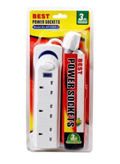 Buy Best electrical connection with three outlets length of 3 meters in Saudi Arabia