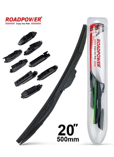 Buy 20 inch / 500mm VP6 - 1Pc Wiper Blade With 8 Different Clip Connector Options in UAE