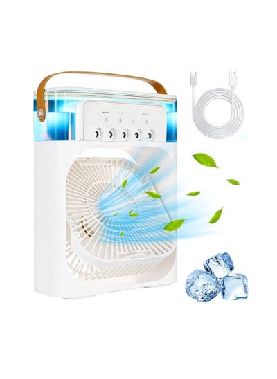 Buy Portable Air Conditioners,Mini Evaporative Air Cooler,700ml Evaporative Air Cooler 3 Speeds,USB Personal Air Conditioner with 7 LED Light，1-3H Timer Portable AC Cooling Fan for car Home Office Room in UAE