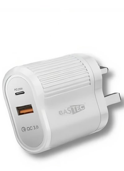 Buy Wall Charger with PD and USB Fast Charging Ports, 20W Power Model BC204 by BASTEC" in UAE