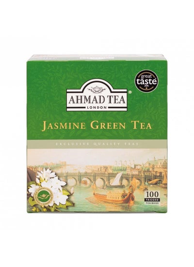 اشتري Ahmad Tea Jasmine Green Tea, Tagged Teabags without envelopes, 100 Count في الامارات