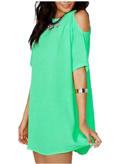 Buy ONTBYB Womens Chiffon Cold Shoulder Short Sleeve Shift Mini Dress in UAE