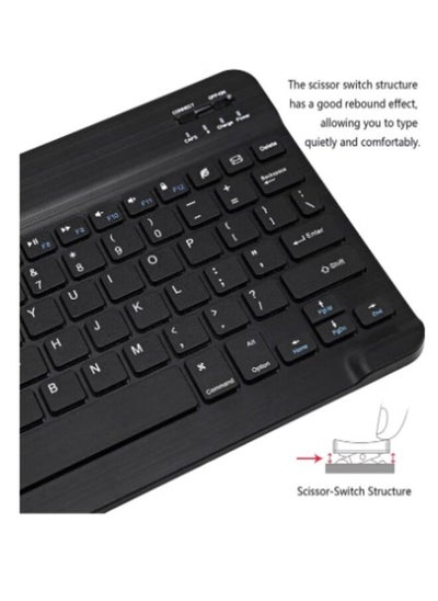 اشتري 3-System Switch Multi-Language Universal Type Laptop Ipad BT Keyboard Mouse Suit Black في السعودية