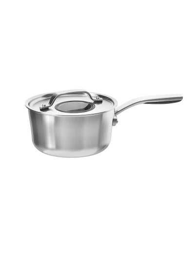 Buy Saucepan with lid, stainless steel/grey2.4 l in UAE