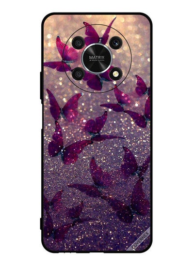 Buy Protective Case Cover For Honor X9 5G Glitter Butterflies in Saudi Arabia