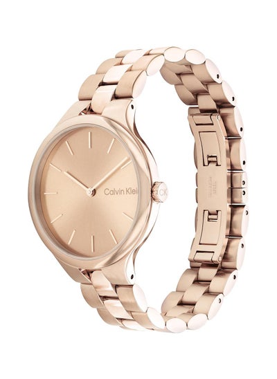 Buy Analog Round Waterproof  Wrist Watch With Gold Strap 25200125 in Saudi Arabia