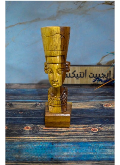 Buy Nefertiti statue, carved from palm tree, produced by Egypt Antiques, 100% handmade in Egypt