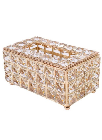 اشتري Handmade Crystal Rectangular Elegant Paper Towel Holder for Dressing Table, Bedroom and Living Room في الامارات