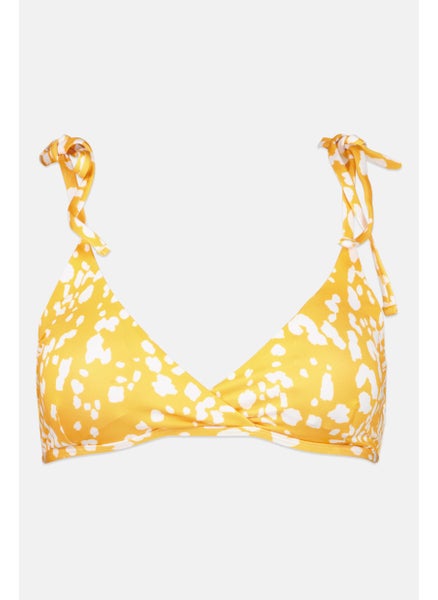 Buy Women Animal Print Padded Bikini Top, Yellow in UAE