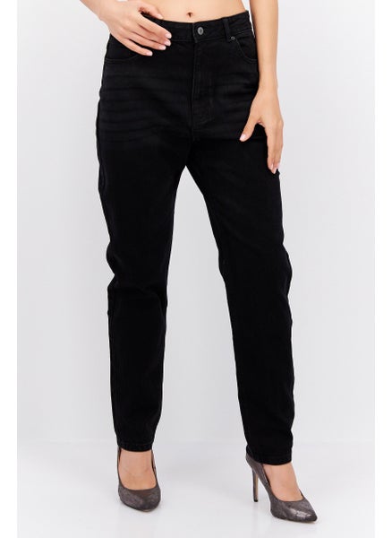 اشتري Women Slim  Fit Washed Denim Jean, Black في الامارات