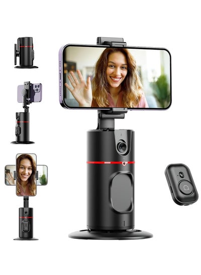 Buy 360 Rotation Gimbal Stabilizer Follow-up Selfie Desktop Face Tracking Gimbal for Tiktok Smartphone Live with Remote Shutter,Black in Saudi Arabia